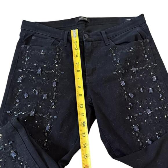 Buffalo David Bitton Black Jeans Women's Size 31 Embellished Skinny Faith - Picture 4 of 6